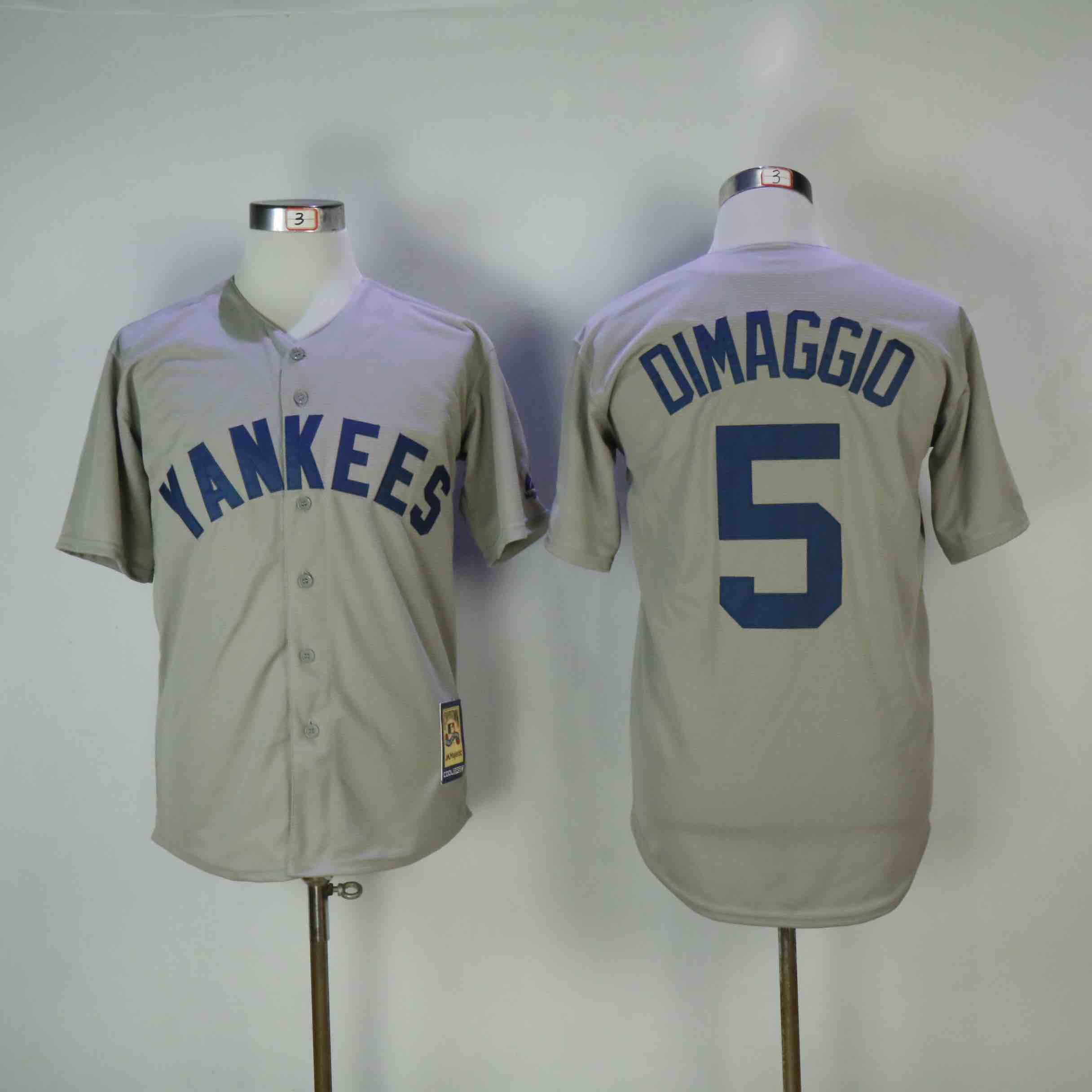 MLB New York Yankees #5 Dimaggio Grey Jersey