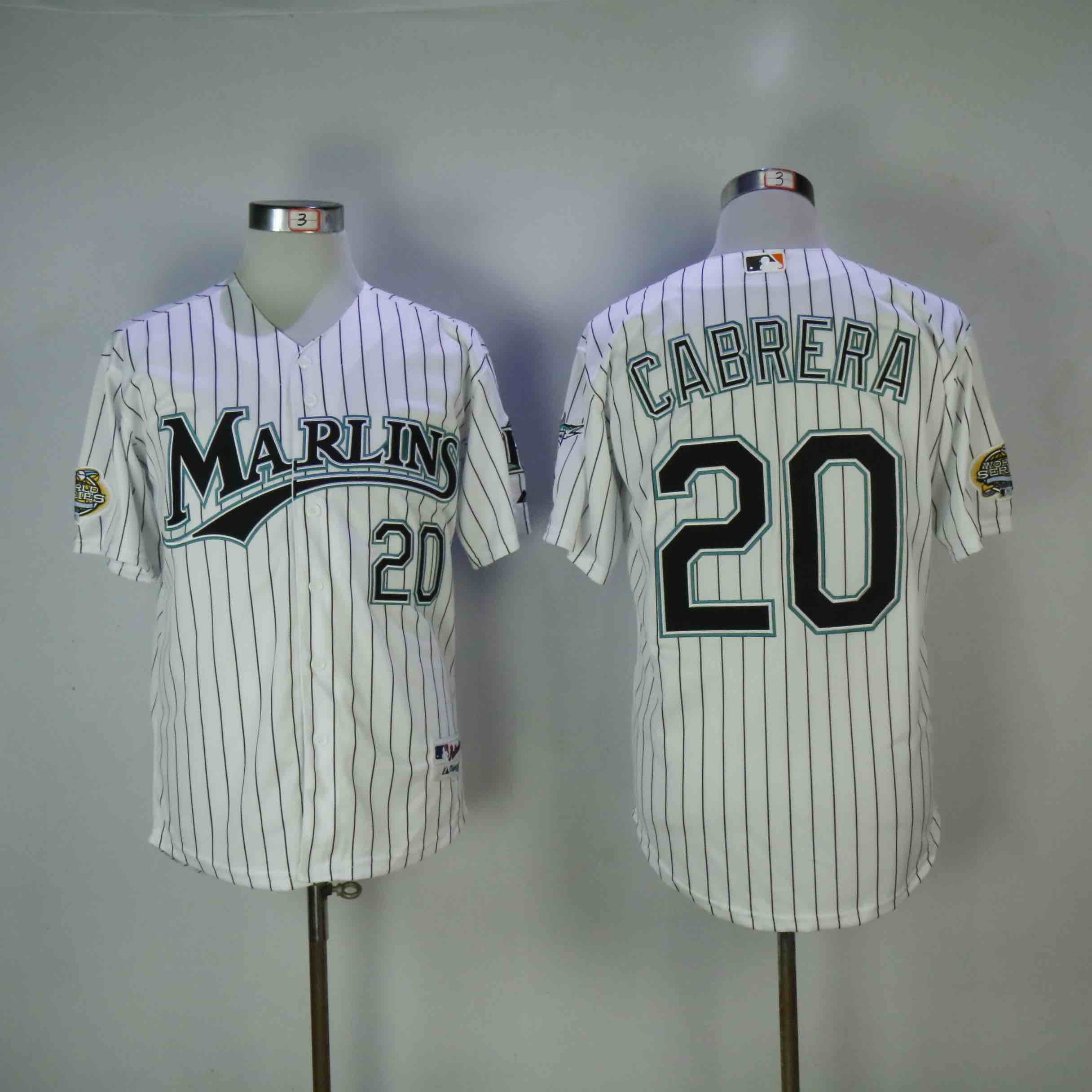 MLB Miami Marlins #20 Cabrera White Jersey