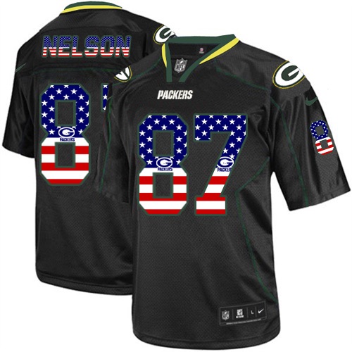 NFL Green Bay Packers #87 Nelson USA Flag Jersey