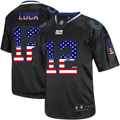 NFL Indianapolis Colts #12 Luck USA Flag Jersey