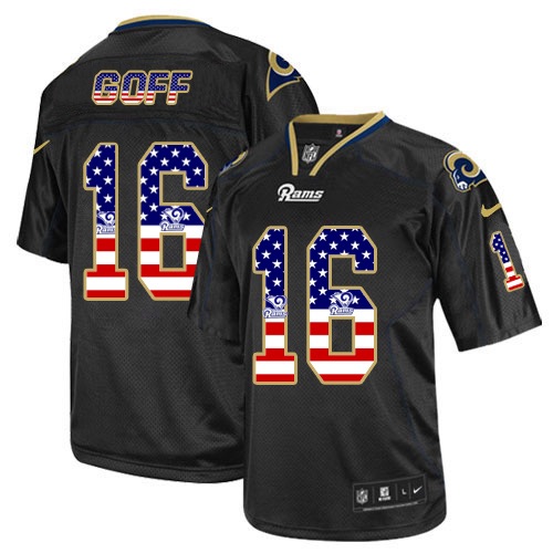 NFL Los Angeles Rams #16 Goff USA Flag Jersey