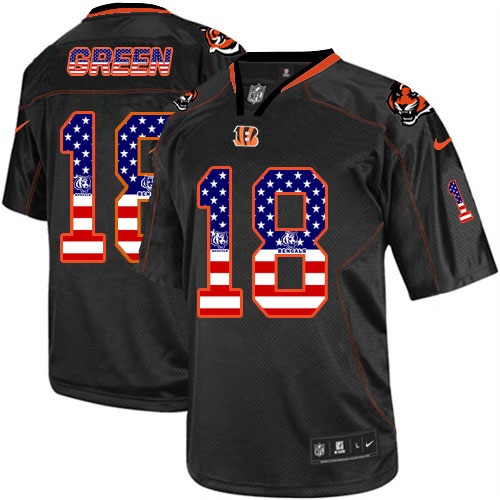 NFL Cincinnati Bengals #18 Green USA Flag Jersey