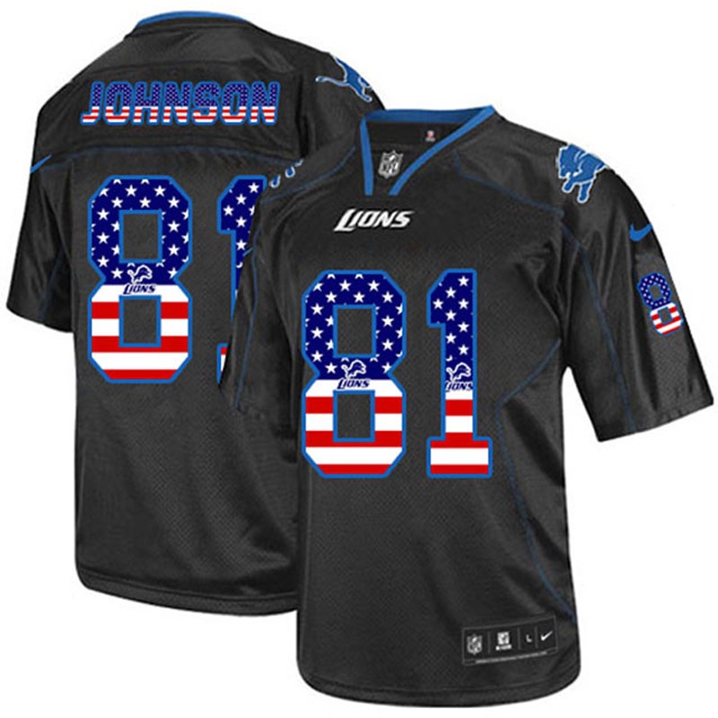 NFL Detriot Lions #81 Johnson USA Flag Jersey