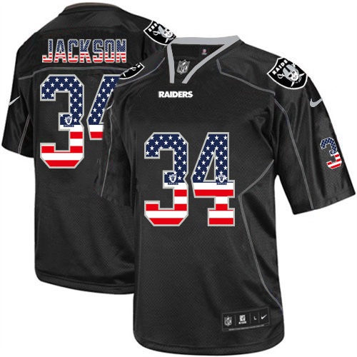 NFL Oakland Raiders #34 Jackson USA Flag Jersey