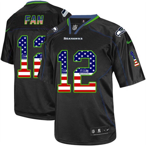 NFL Seattle Seahawks #12 Fan USA Flag Jersey