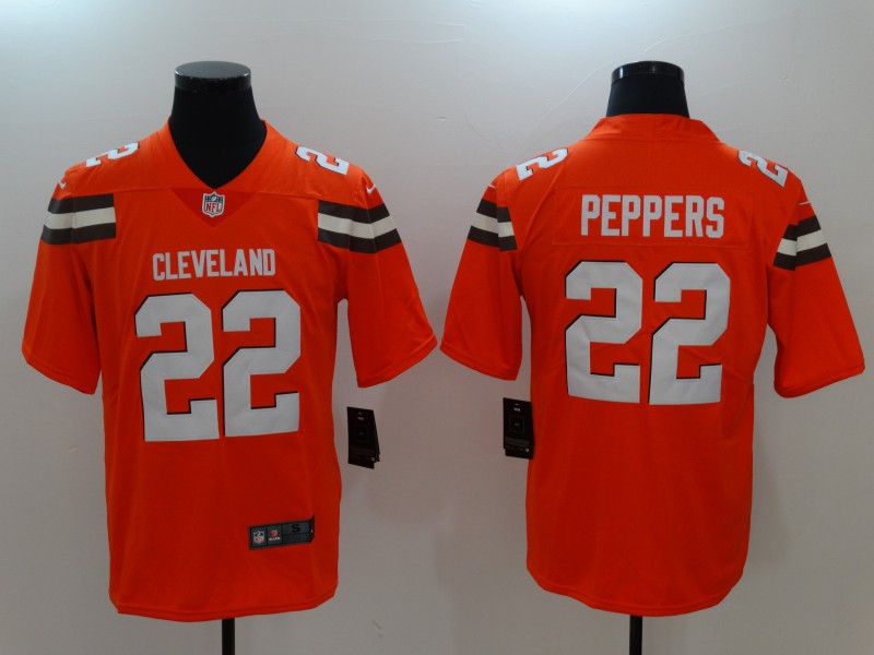 NFL Cleveland Browns #22 Peppers Orange Vapor Limited Jersey