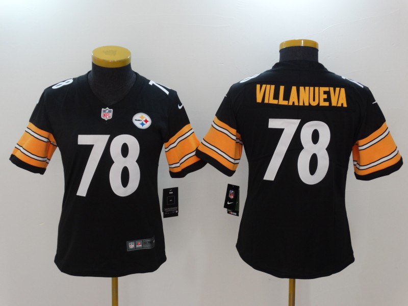 Women NFL Pittsburgh Steelers #78 Villanueva Black Vapor Limited Jersey