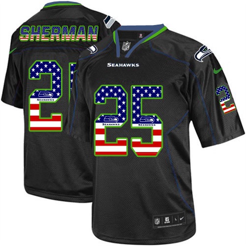 NFL Seattle Seahawks #25 Sherman USA Flag Jersey