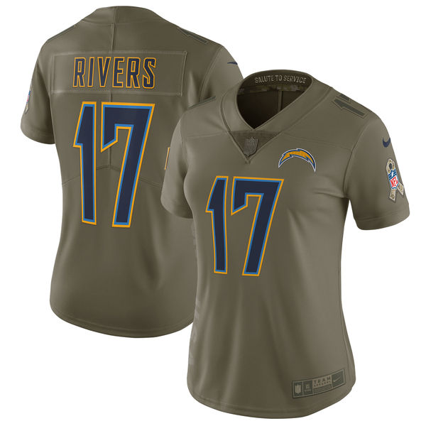Womens San Diego Chargers #17 Rivers Olive Salute to Service Limited Jersey