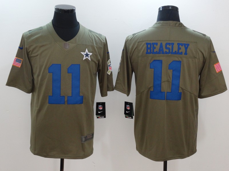 Mens Dallas Cowboys #11 Beasley Olive Salute to Service Limited Jersey