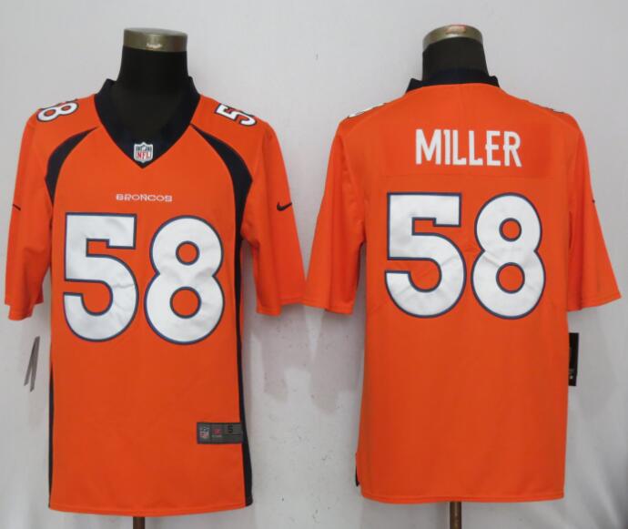 NEW Nike Denver Broncos 58 Miller Orange 2017 Vapor Untouchable Limited Jersey