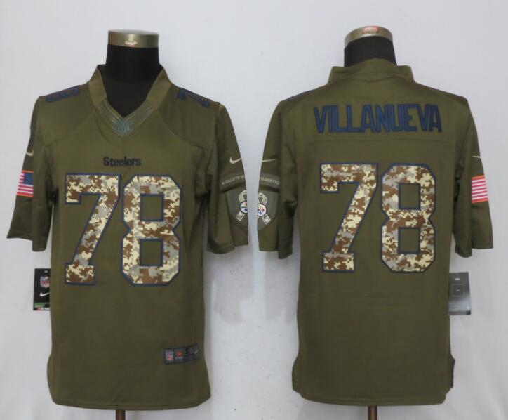NEW Nike Pittsburgh Steelers 78 Villanueva Salute To Service Limited Jersey