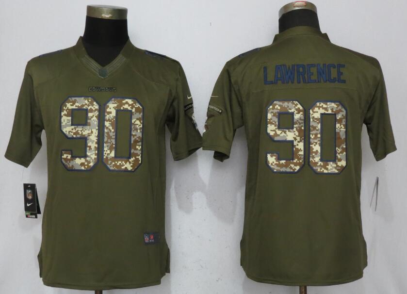 Women Nike Dallas cowboys 90 Lawrence Green Salute To Service Limited Jersey