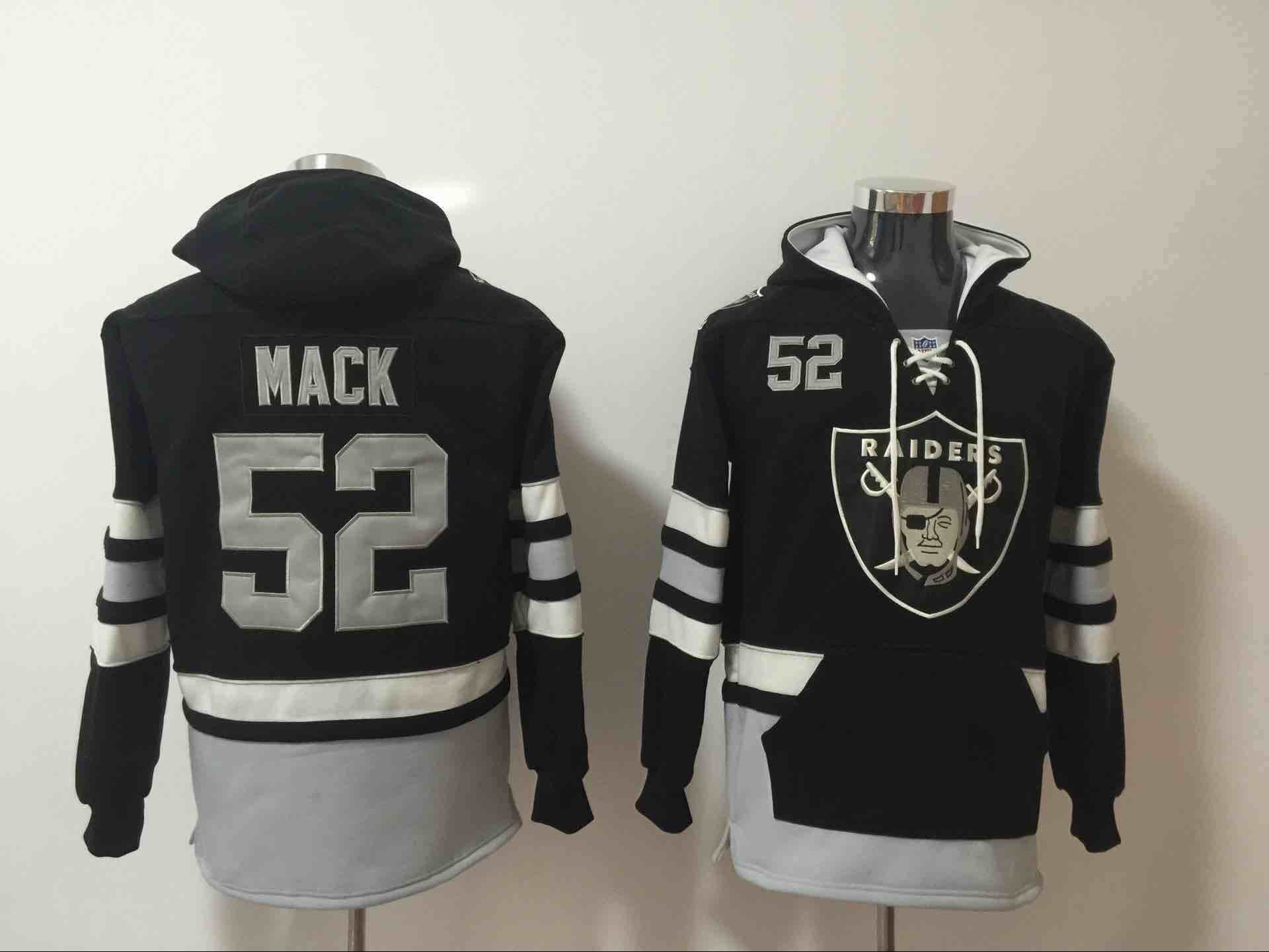 Mens NFL Oakland Raiders #52 Mack Black Hoodie