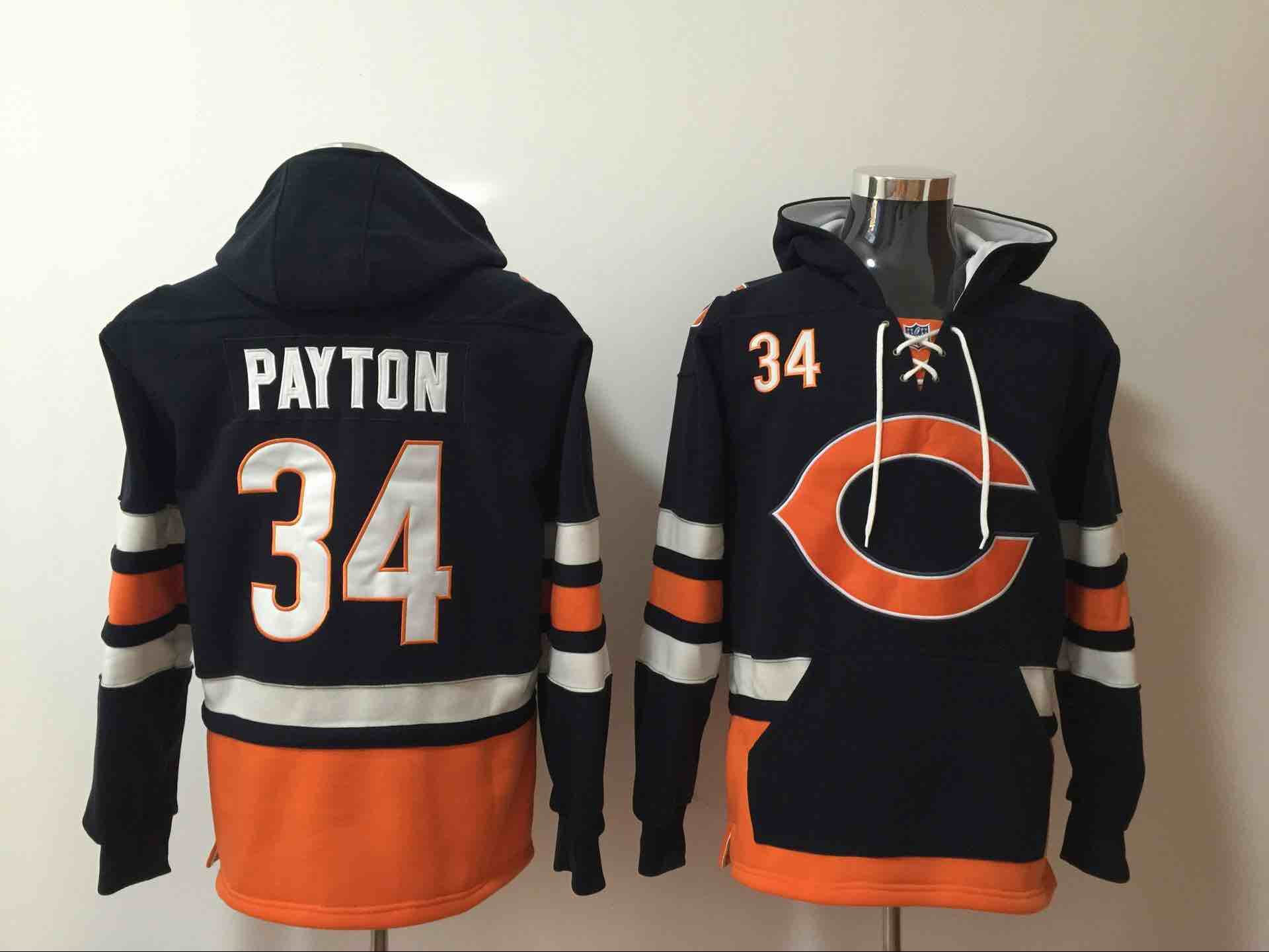 Mens NFL Chicago Bears #34 Payton Blue Hoodie
