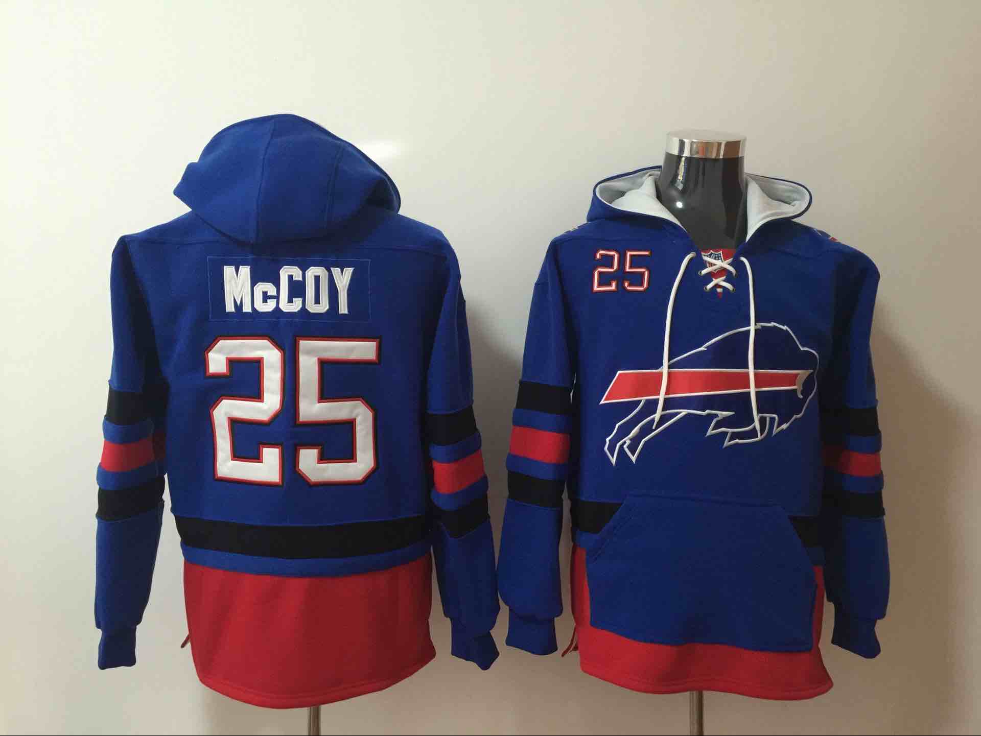 Mens NFL Buffalo Bills #25 McCoy Blue Hoodie