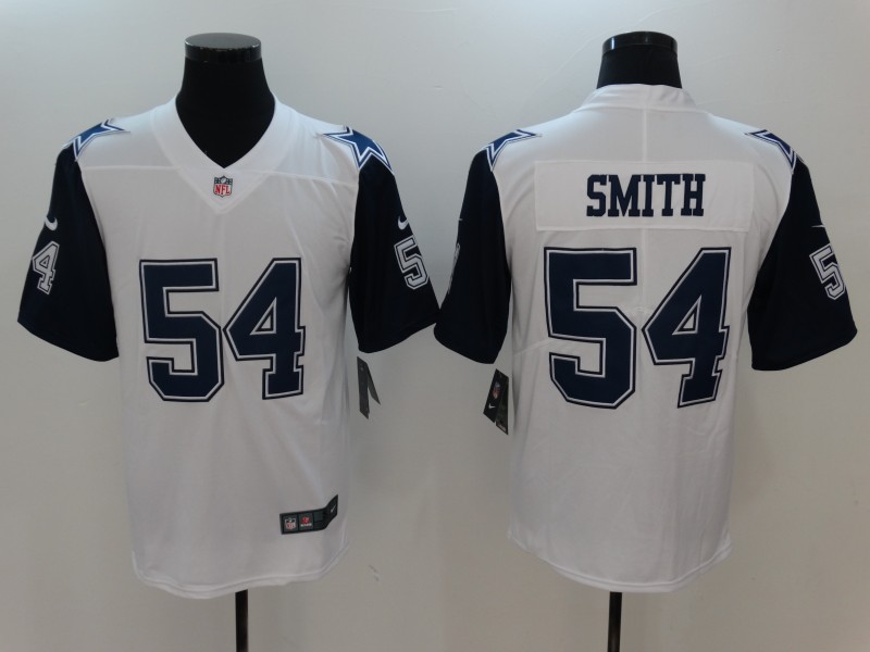 Mens Dallas Cowboys #54 Smith White Color Rush Limited Jersey