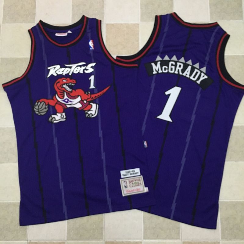 NBA Toronto Raptors #1 McGrady Purple All Stitched Jersey--MZ