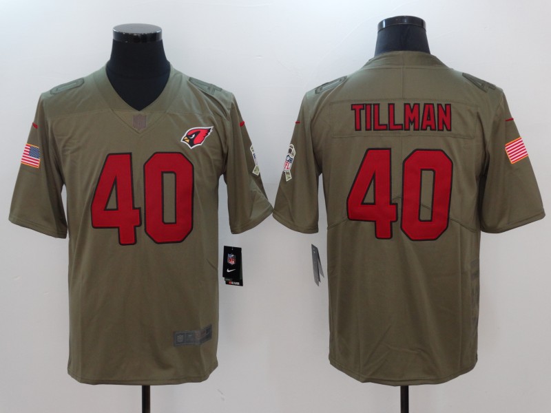 Mens Arizona Cardinals #40 Tillman Olive Salute to Service Limited Jersey