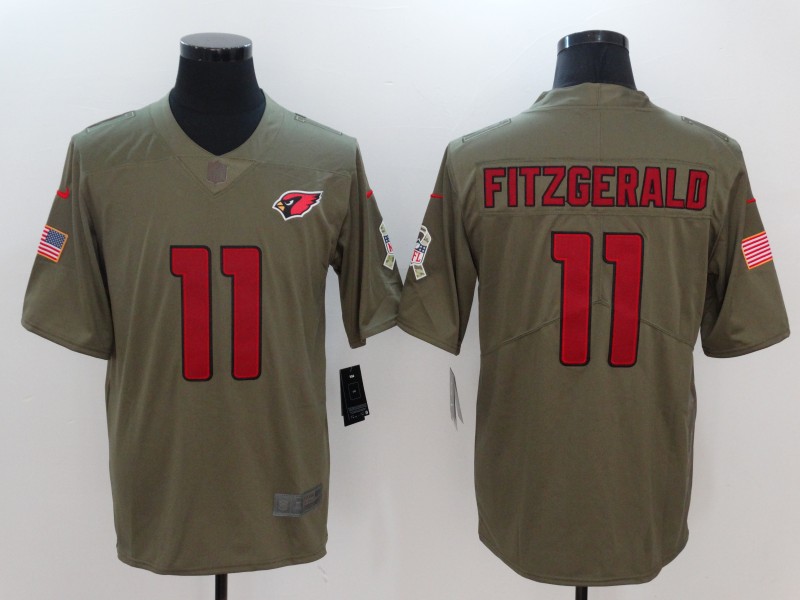 Mens Arizona Cardinals #11 Fitzgerald Olive Salute to Service Limited Jersey