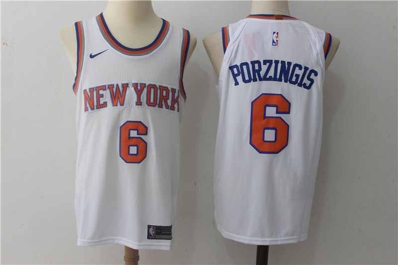 Nike NBA New York Knicks #6 Porzingis White Jersey