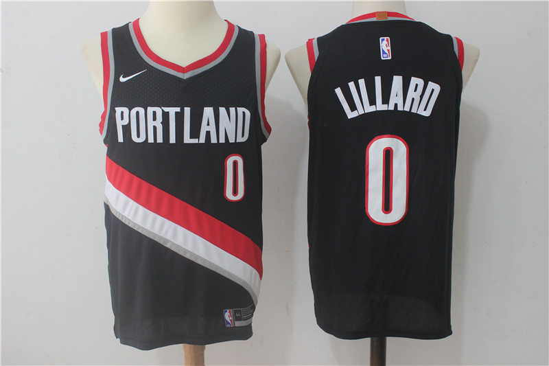 Nike NBA Portland Trail Blazers #0 Lillard Black Jersey