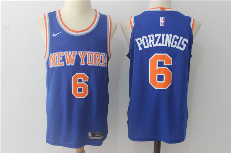 Nike NBA New York Knicks #6 Porzingis Blue Jersey