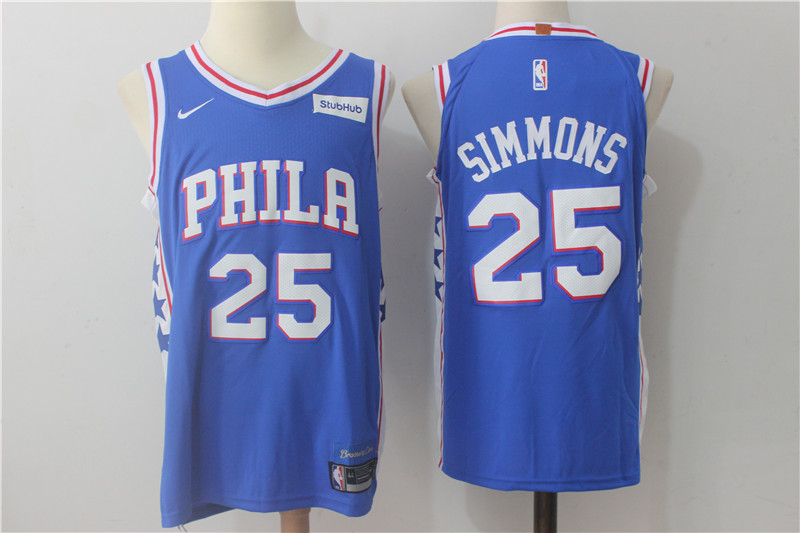 Nike NBA Philadelphia 76ers #25 Simmons Blue Jersey