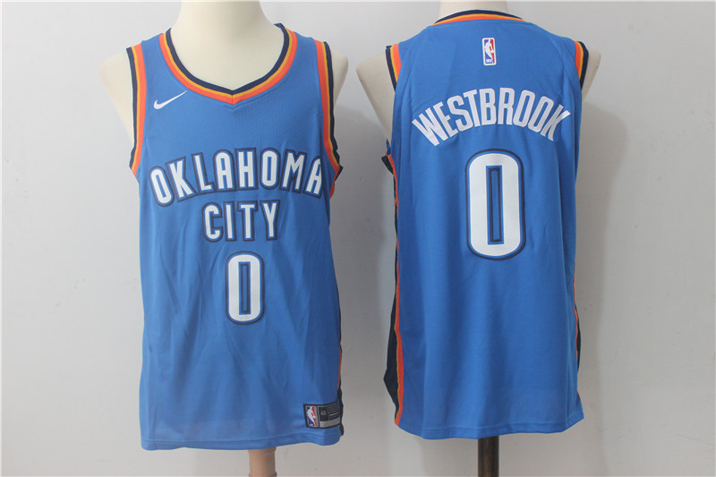Nike NBA Oklahoma City Thunder #0 Westbrook Blue Jersey