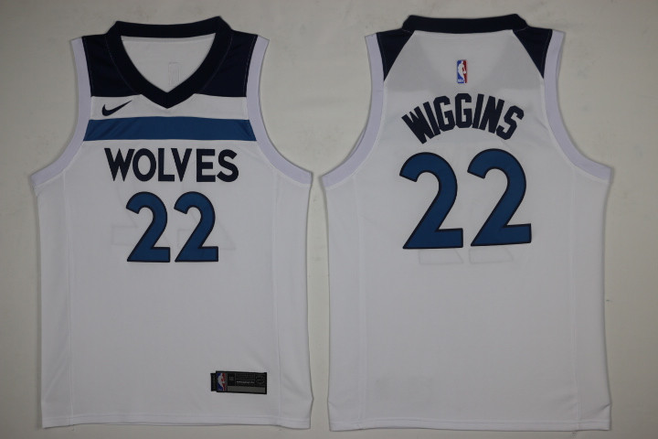 Nike NBA Minnesota Timberwolves #22 Wiggins White New Jersey