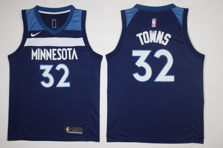 Nike NBA Minnesota Timberwolves #32 Towns Blue New Jersey