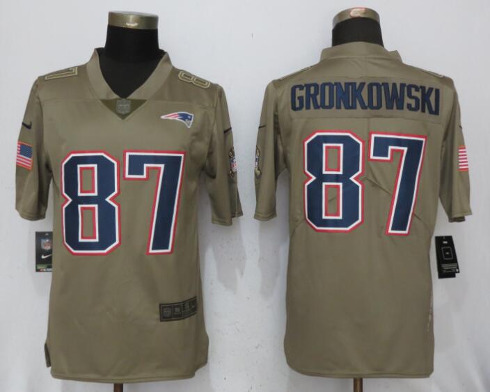 Nike New England Patriots 87 Gronkowski Olive Salute To Service Limited Jersey