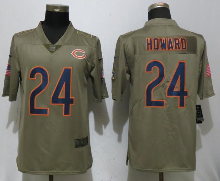 New Nike Chicago Bears 24 Howard Olive Salute To Service Limited Jersey