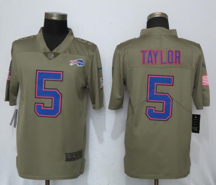 New Nike Buffalo Bills 5 Taylor Olive Salute To Service Limited Jersey 