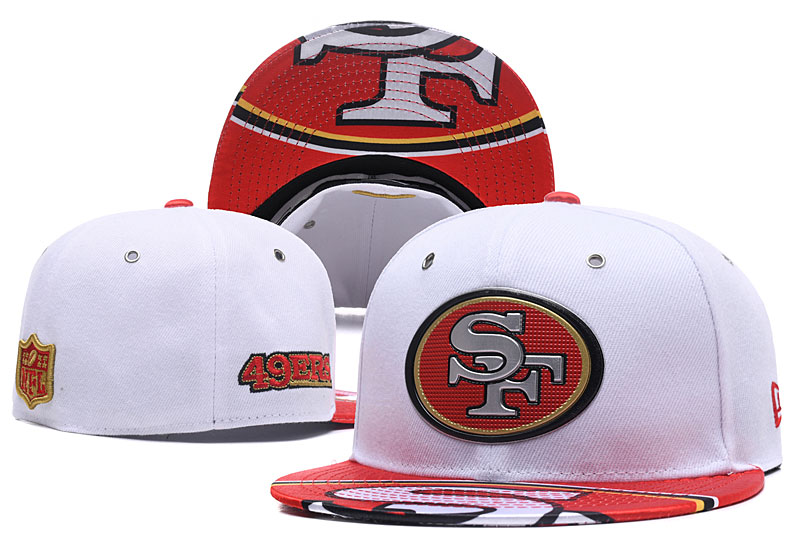 NFL San Francisco 49ers White Fitted Hats--LX