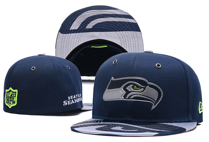 NFL Seattle Seahawks Blue Fitted Hats--LX