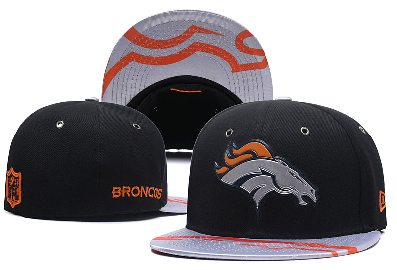 NFL Denver Broncos Black Fitted Hats--LX