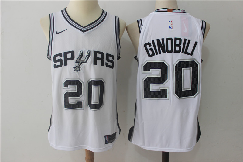 Nike NBA San Antonio Spurs #20 Ginobili White Jersey