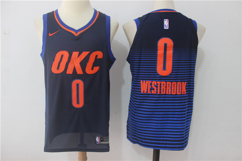 NBA Oklahoma City Thunder #0 Westbrook Blue New Jersey