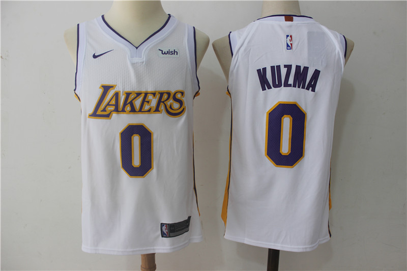Nike NBA Los Angeles Lakers #0 Kuzma White Jersey