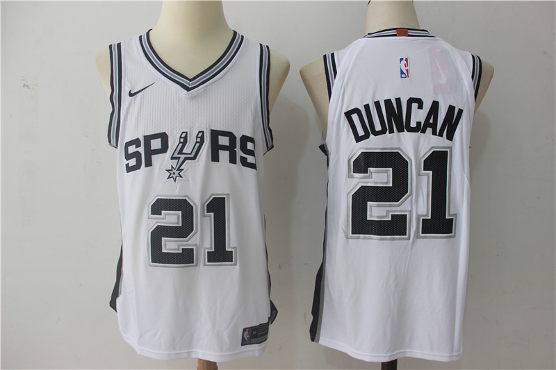 Nike NBA San Antonio Spurs #21 Duncan White Jersey