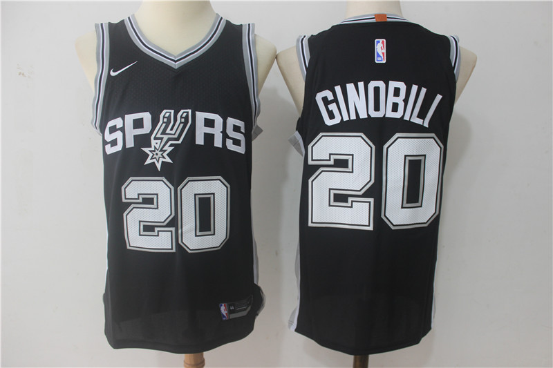 Nike NBA San Antonio Spurs #20 Ginobili Black Jersey