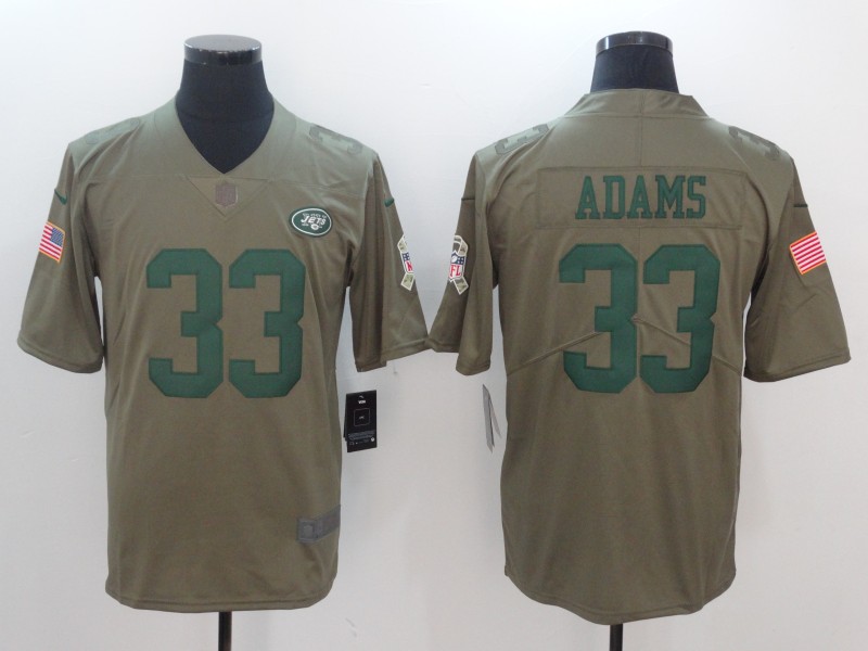 NFL New York Jets #33 Adams Olive Salute To Service Limited Jersey