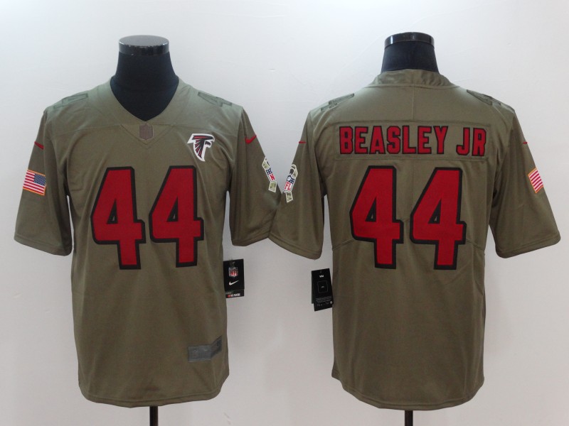 Mens Atlanta Falcons #44 Beasley JR Olive Salute to Service Limited Jersey