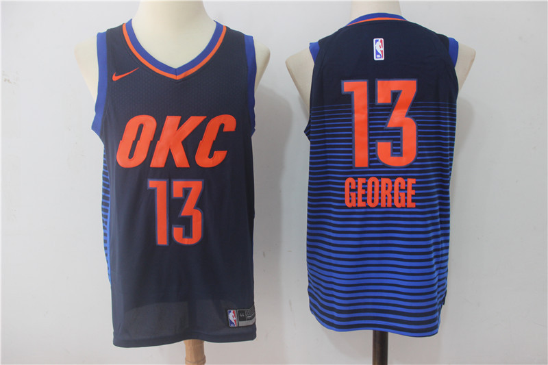 NBA Oklahoma City Thunder #13 George Blue New Jersey