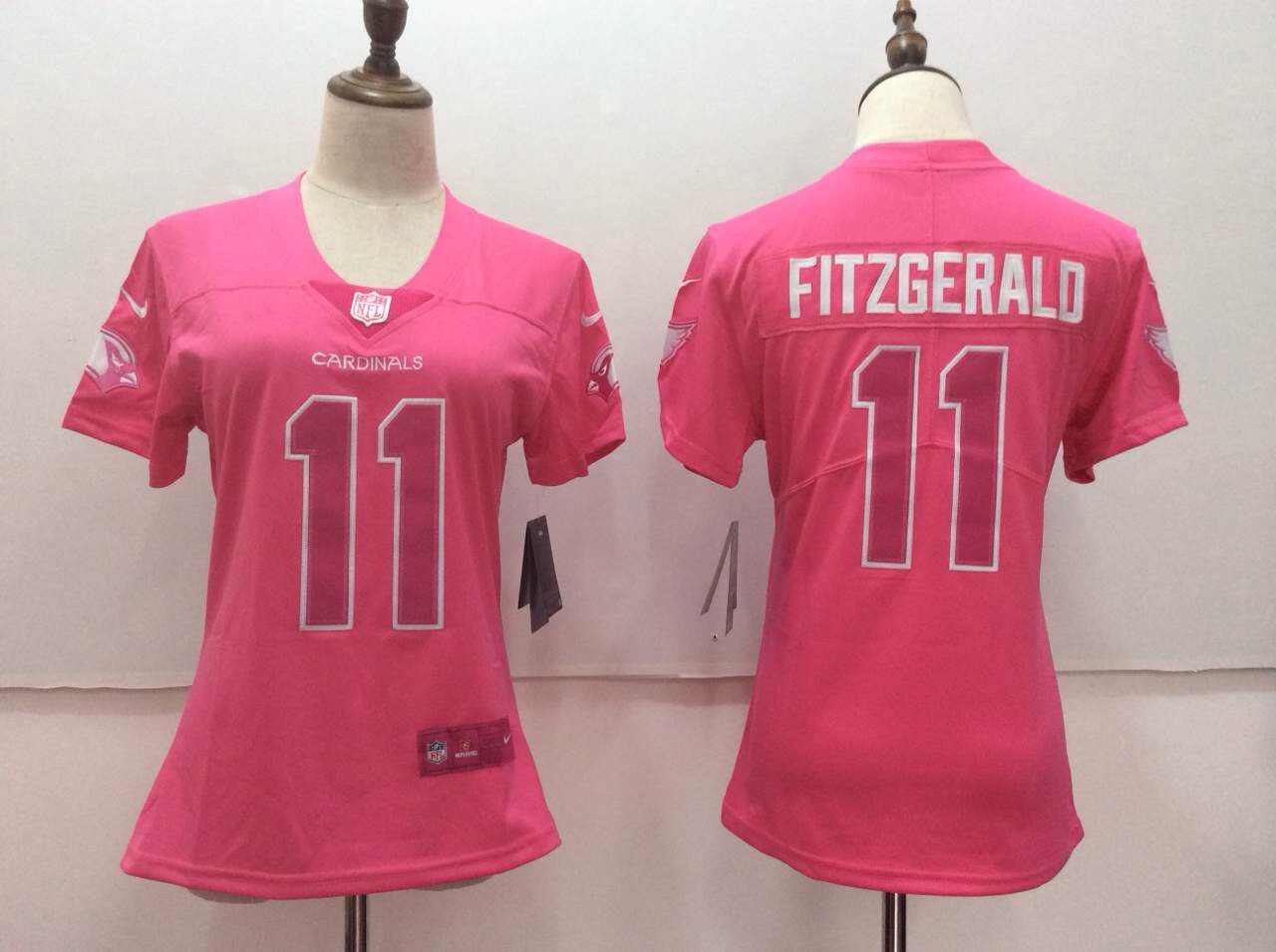 Womens Arizona Cardinals #11 Fitzgerald Pink Color Rush Jersey