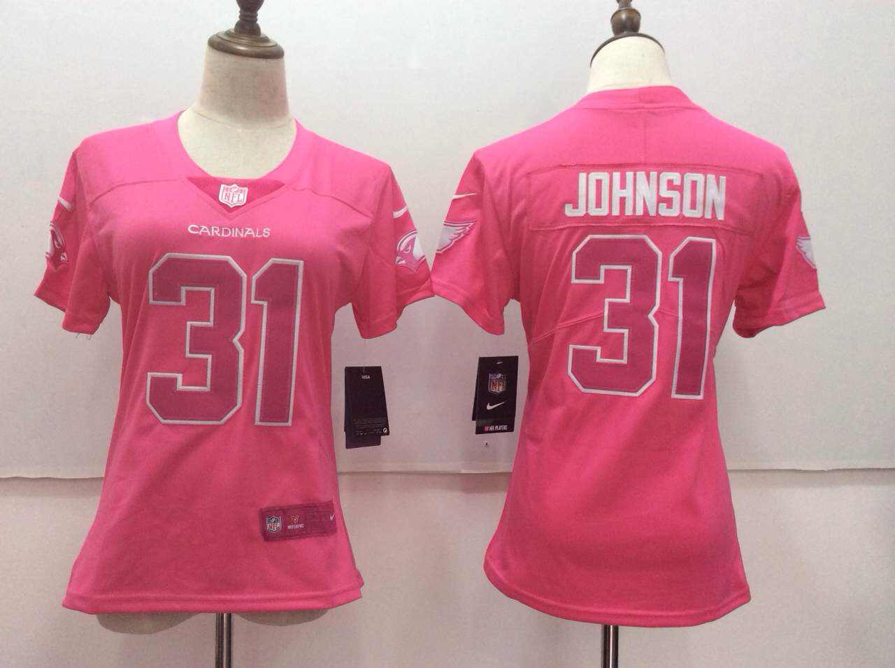 Womens Arizona Cardinals #31 Johnson Pink Color Rush Jersey