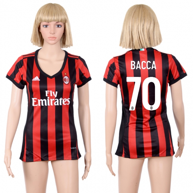 Womens Soccer Club AC Milan #70 Bacca Home Jersey