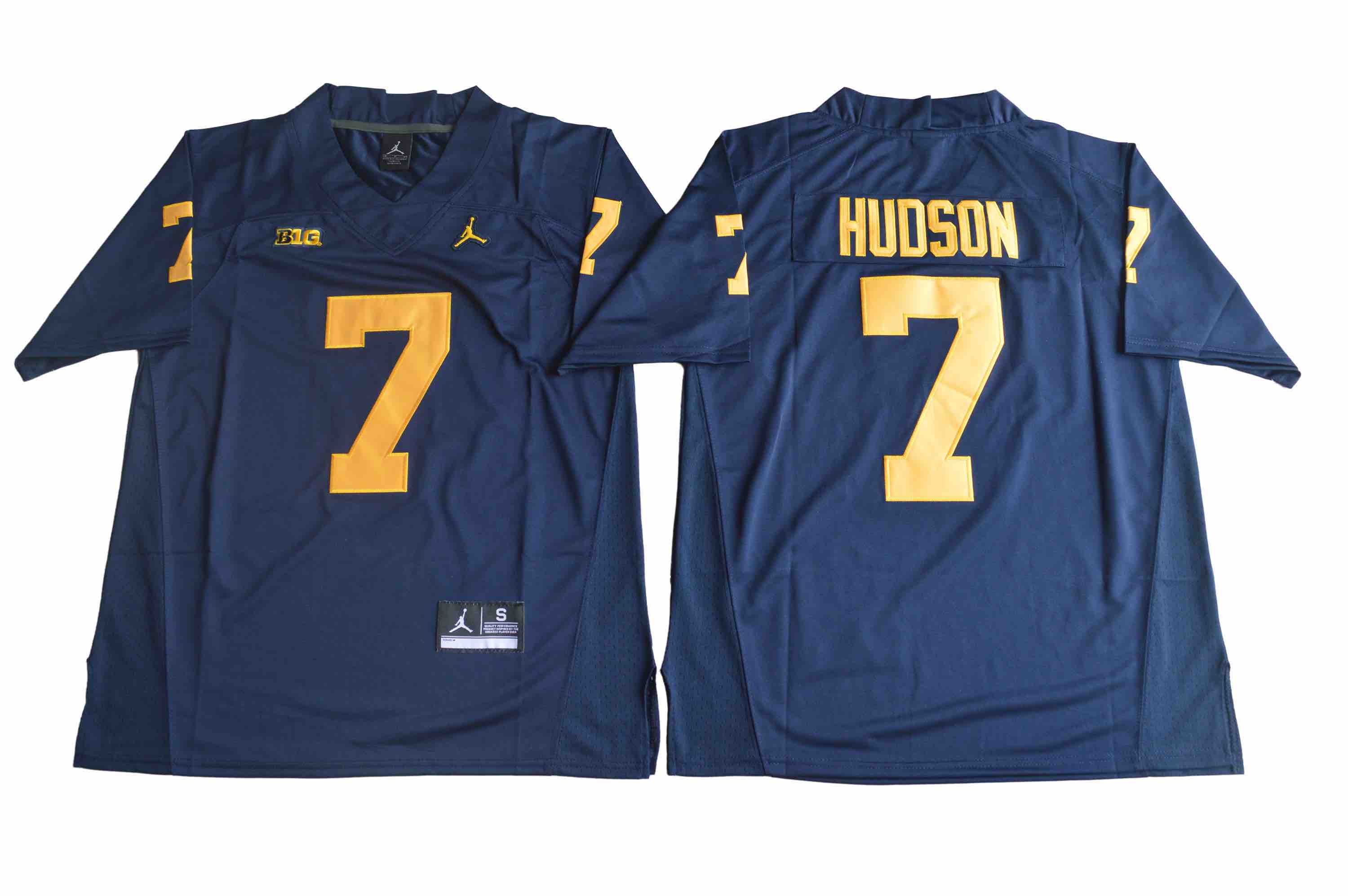 NCAA Michigan Wolverines #7 Hudson College Blue Jersey