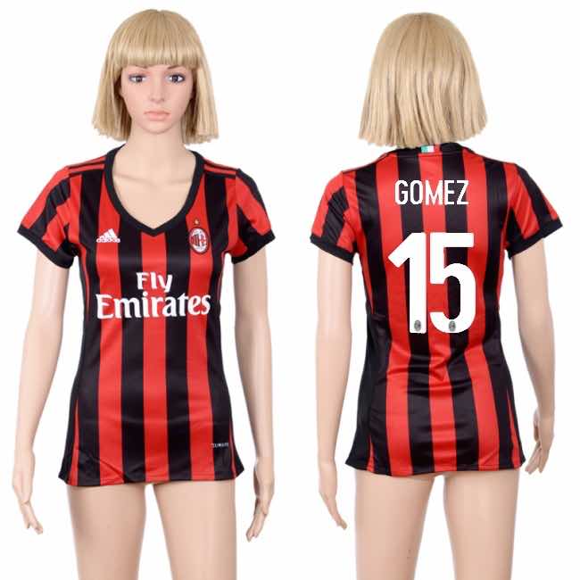 Womens Soccer Club AC Milan #15 Gomez Home Jersey